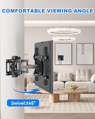 Miniatura 5 de FORGING MOUNT Soporte de pared para TV de movimiento completo para la mayoría de 42 a 85 pulgadas con toma de corriente, soporte de TV con