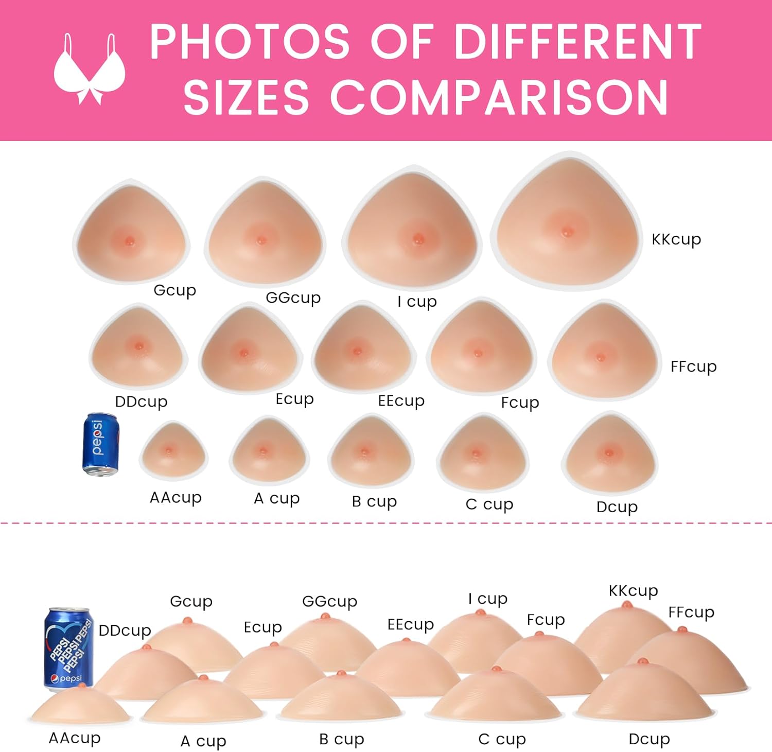 Vollence Self Adhesive Triangle Silicone Breast Forms Fake Boobs Mastectomy Prosthesis Crossdresser Transgender