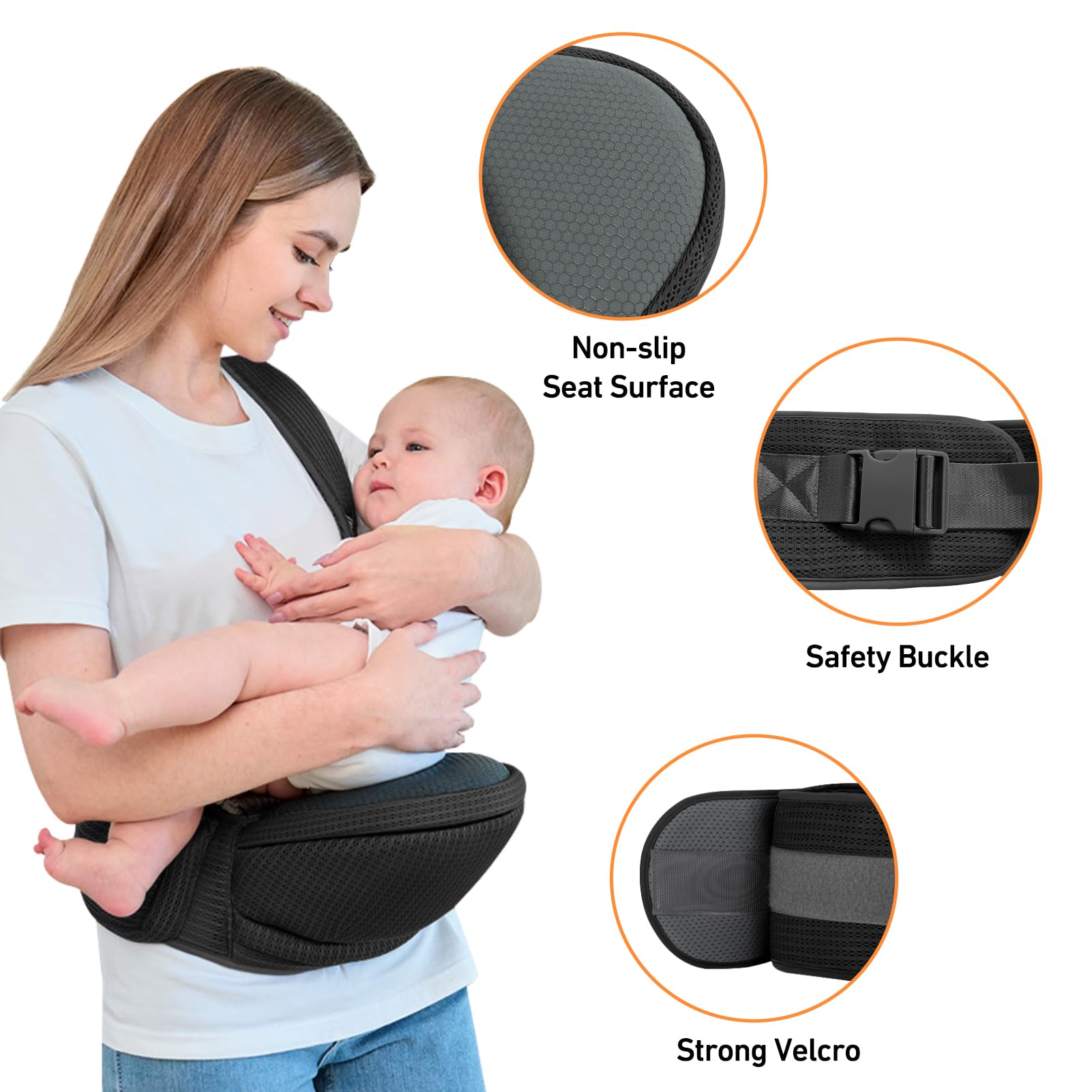 Siège De Hanche Ergonomique Porte-Bébé Avant - Tabouret Bébé Ventral Amovible Pour Nouveau-Né
