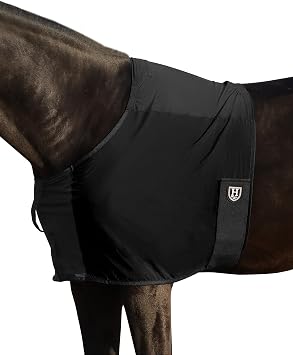 Harrison Howard Sleek Nylon and Stretch Horse Shoulder Guard Lightweight Comfortable Breathable Protective Chest Protector Black M