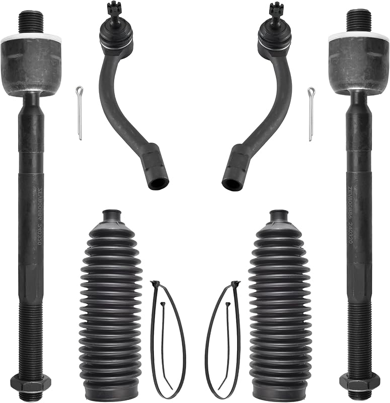Kit de terminais de direção dianteiros internos e externos com coifas asupricos para Hyundai Elantra e Veloster – 6 peças