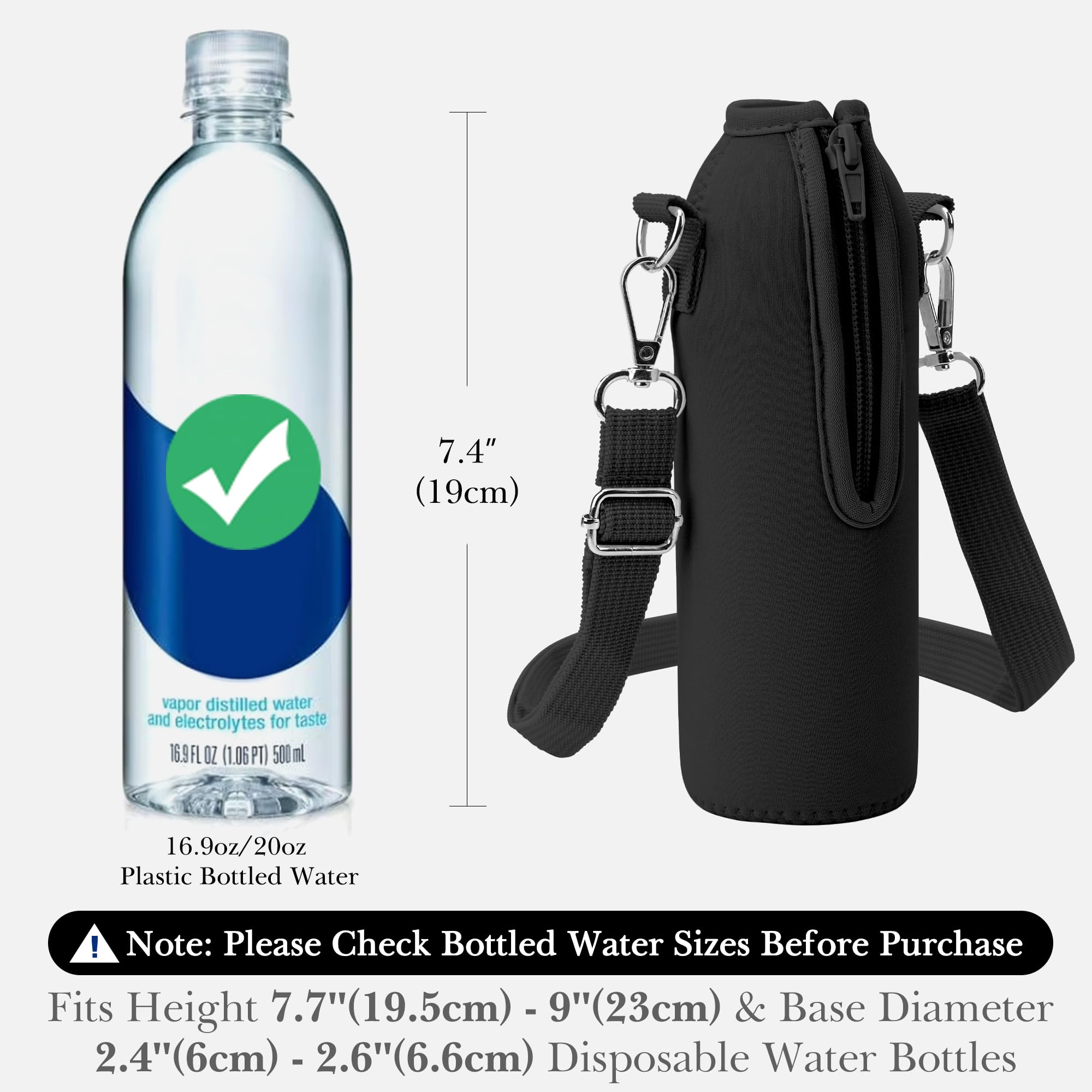 Linkidea Disposable Water Bottle Carrier With Shoulder Strap - Insulated Neoprene Sling Bag For 16.9 Fl Oz Bottles - View #9