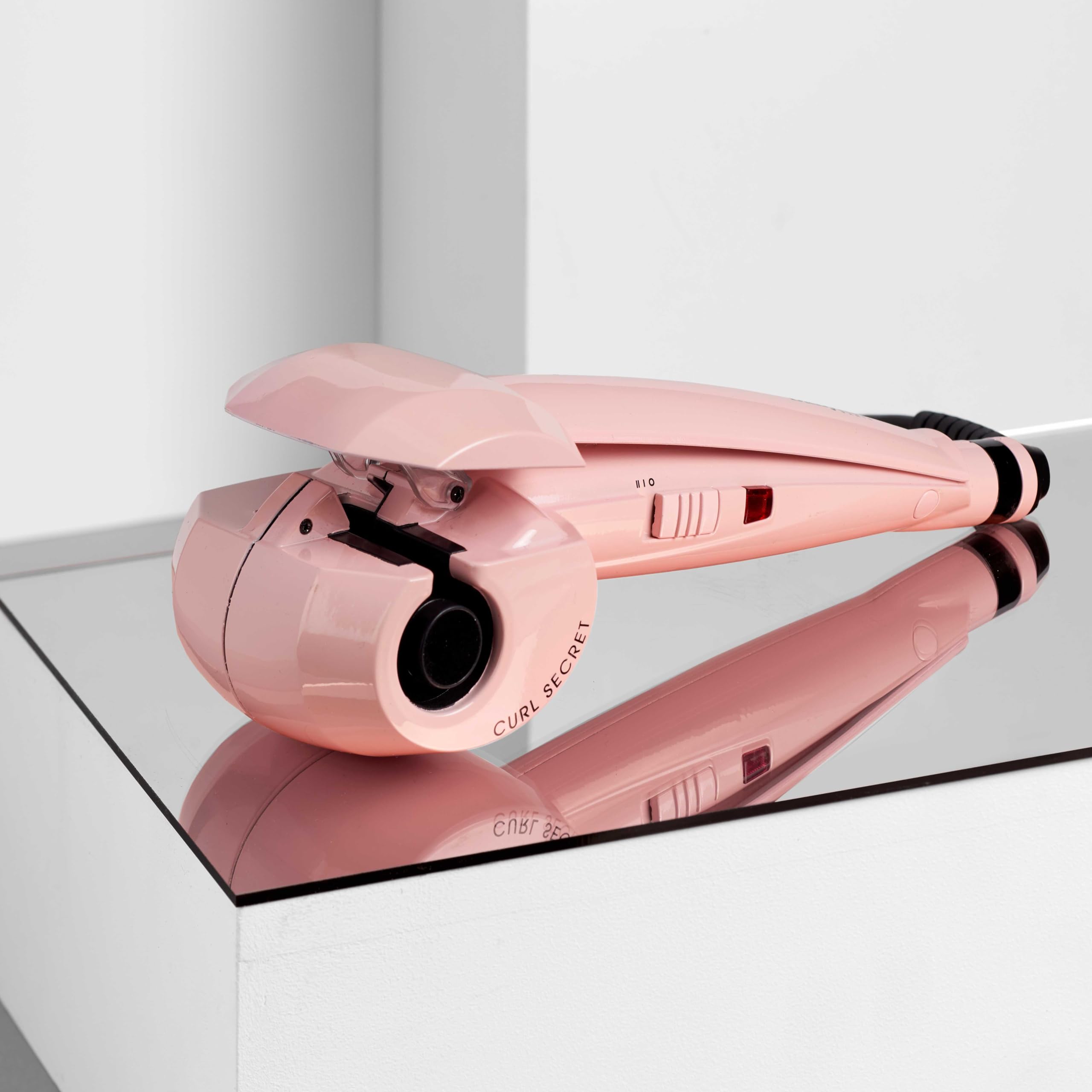 BaByliss Curl Secret Rose Blush - Rizador Automático, Peinados fáciles y rápidos, Rizos duraderos, 2 Ajustes de temperatura, Hasta 205°C, Rosa, 2664PRE