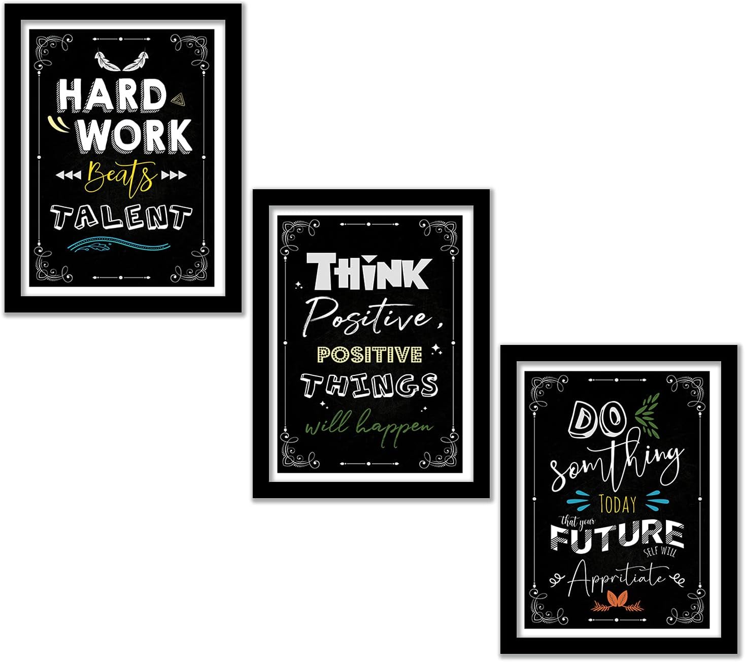BANGERZ Inspirational Motivational Quotes Wall Frames For Office Wall Art Motivational Posters With Frame inspirational Wall Art For office Quotation Poster Frames For Wall (11 inch x 14 inch)