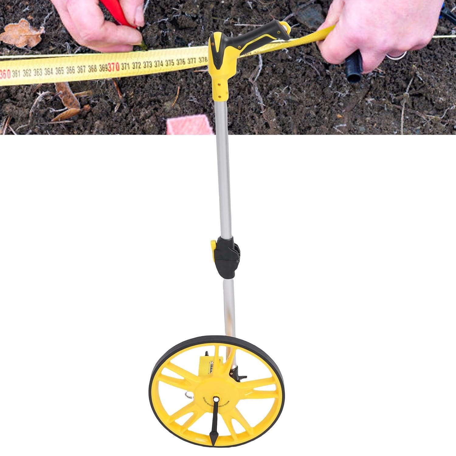 Distance Measure Wheel, Mechanical Measuring Wheel, Accuracy for Individual and Industrial Use, Folding Design for Easy Transport and Storage, Convenient Wheel Support Stand