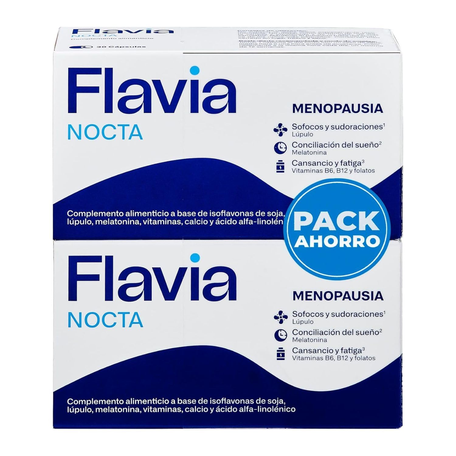 FLAVIA Nocta 2 uds x 30 Comprimidos, Alivia los Síntomas de la Menopausia, Isofl