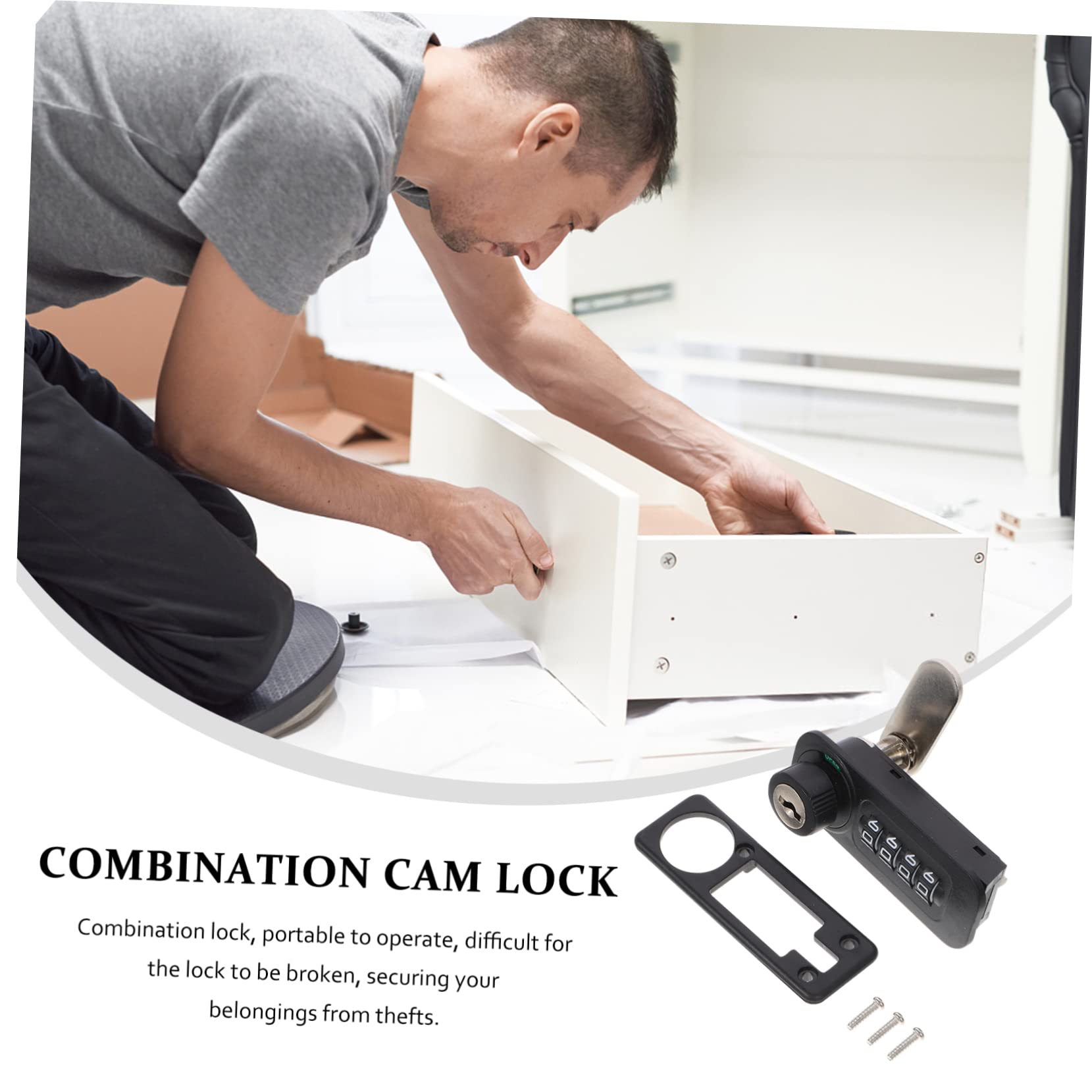 Mikikit 3pezzi Serratura Combinazione Meccanica Cifre Per Armadietti Legno Facile Installazione e Sicurezza Eccellente Per Uso Domestico e Ufficio