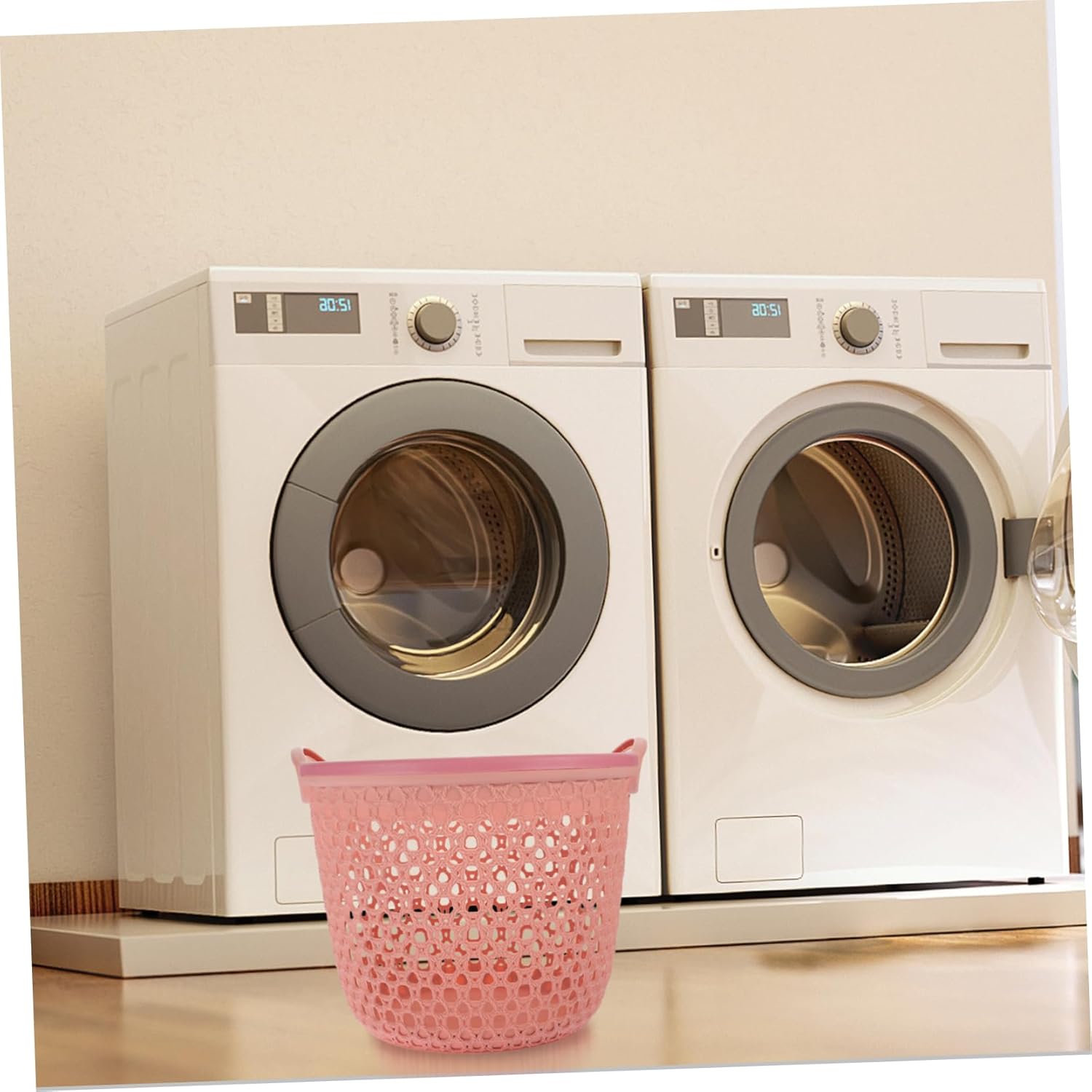 VICASKY Hollow Laundry Basket Medium Portable PP Material Clothes Hamper for Bedroom Bathroom Dorm Multi Function Storage Bin Resistant to Spills and Stains Lightweight and Versatile