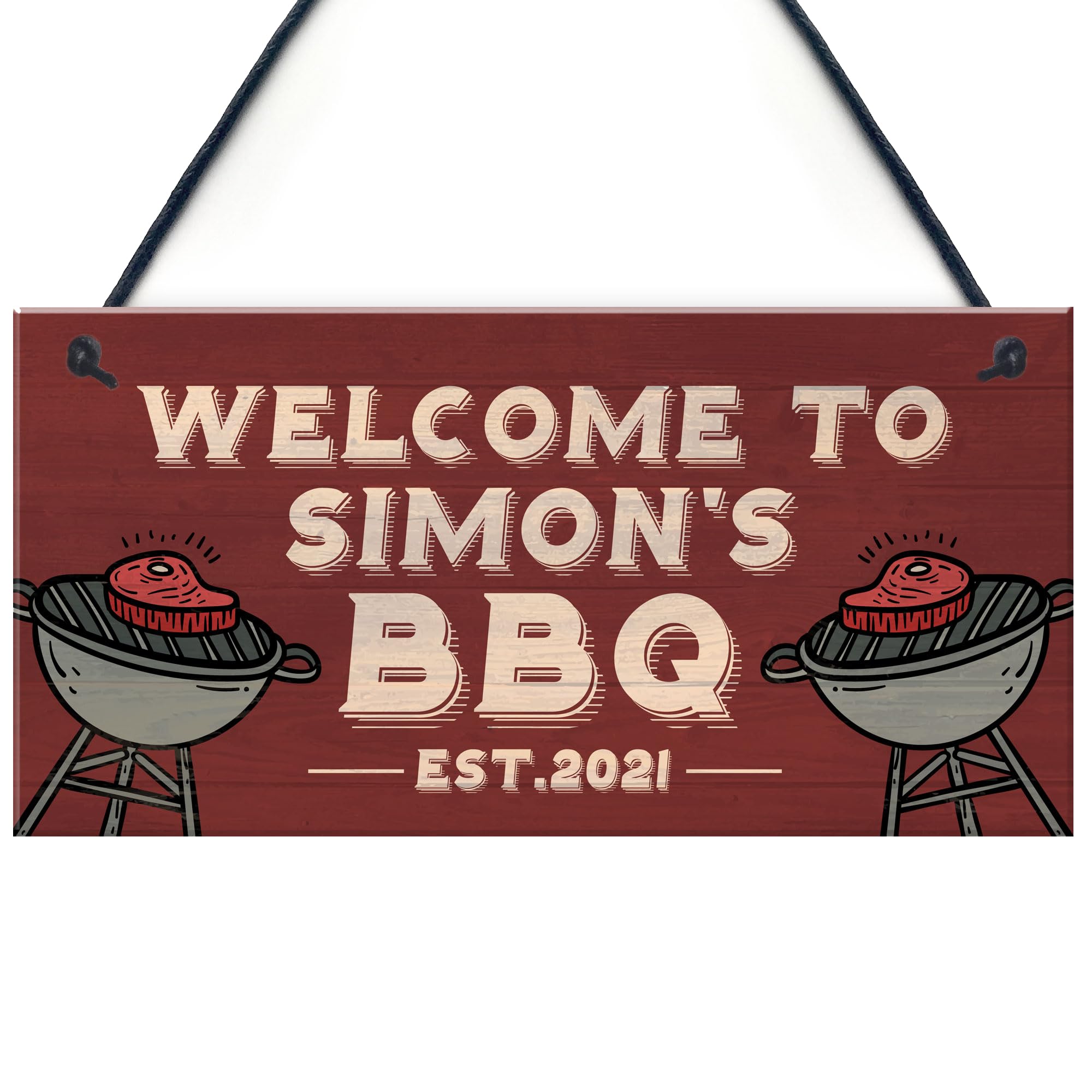 Red Ocean Personalised BBQ Barbecue Signs Personalised Garden Decor Garden Shed Gifts