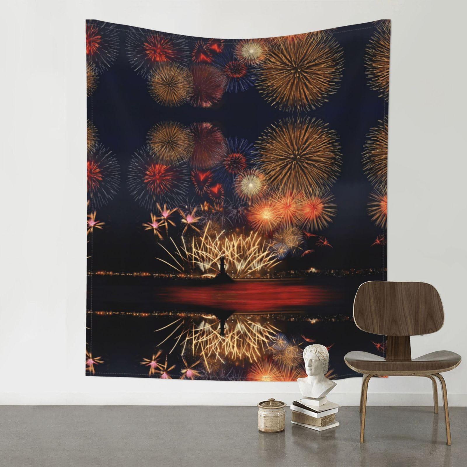 YYHWHJDE Fireworks Prints 60x51in Wall Tapestry – Elevate Your Space with a Versatile & Cozy Throw Blanket for Dorms, Beach & Home