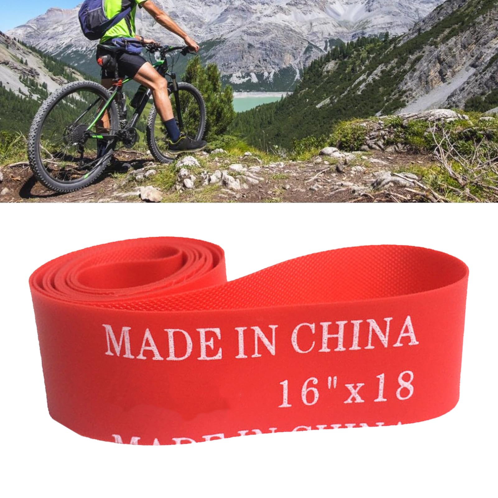 ZIZEV Bike Rim Strip Rim Tape, Bicycle Rim Liner, Bike Tire Liner Full Coverage Anti Puncture for MTB (16in)