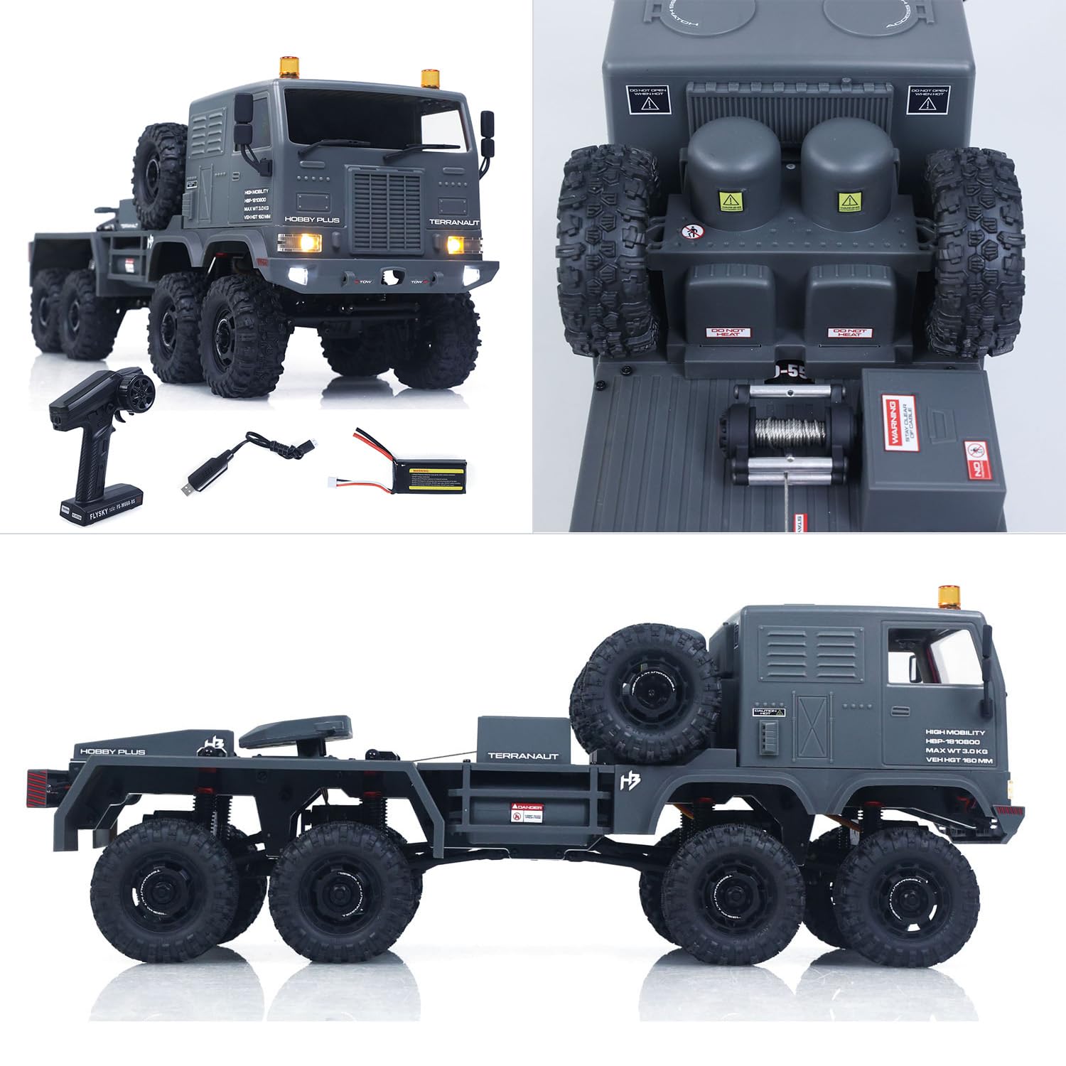 RTR 1/18 Camion militare radiocomandato 8 * 8 RC fuoristrada 280 motore spazzolato quinta ruota argano gancio in metallo tutte le ruote sterzo Hobby Grade modello per bambini dai 14 anni in