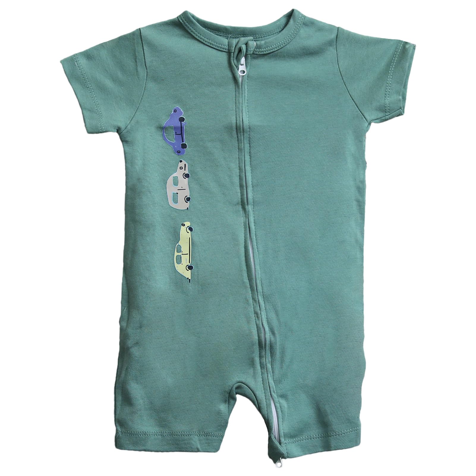 amropi Bébé Filles Lot de 3 Grenouillères À rayures Barboteuse Manches Courtes Bodys Fermeture Eclair Combinaison pour 6-24 Mois