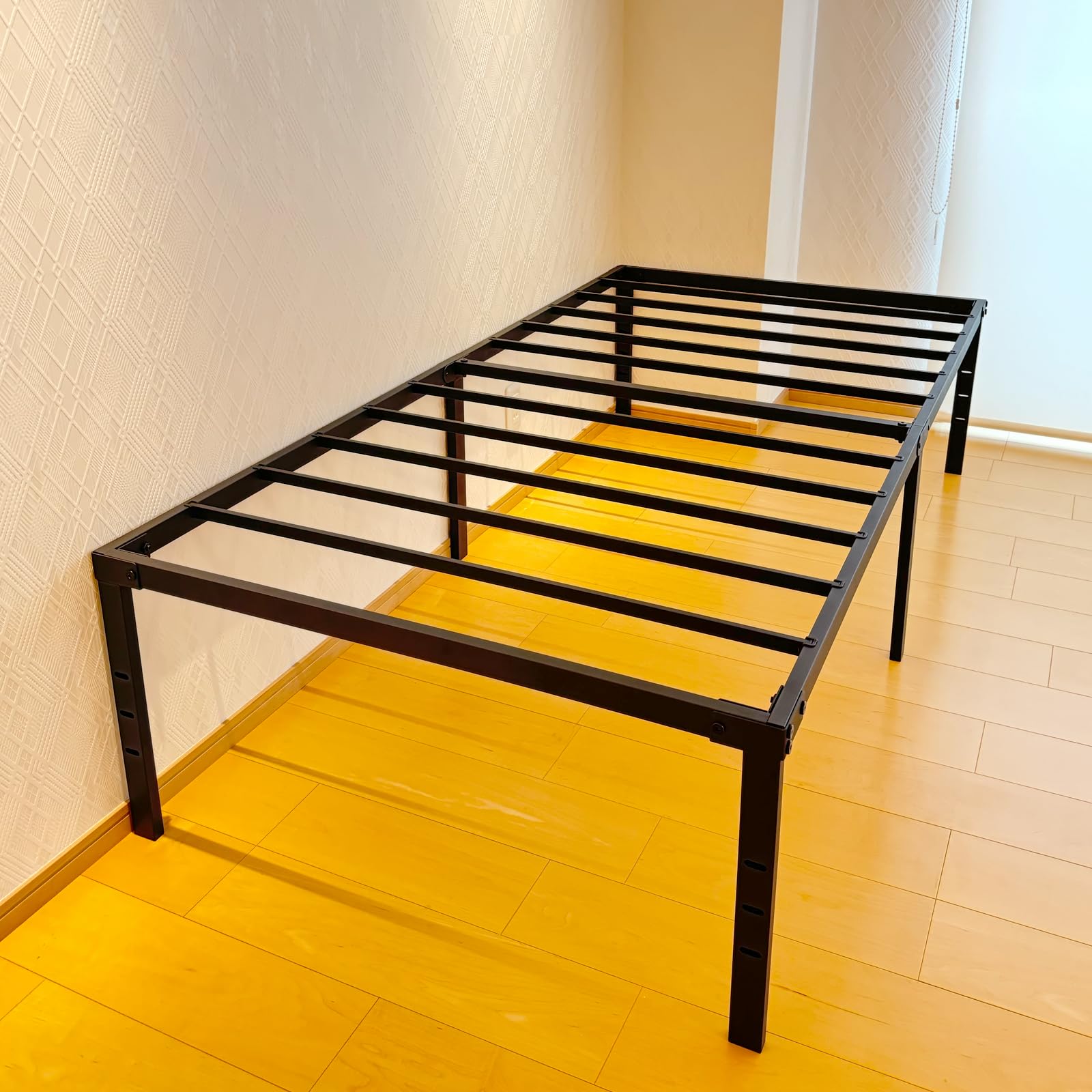 Amazon｜ベッドフレーム シングル 耐荷重350kg ベッド下収納41cm 静音