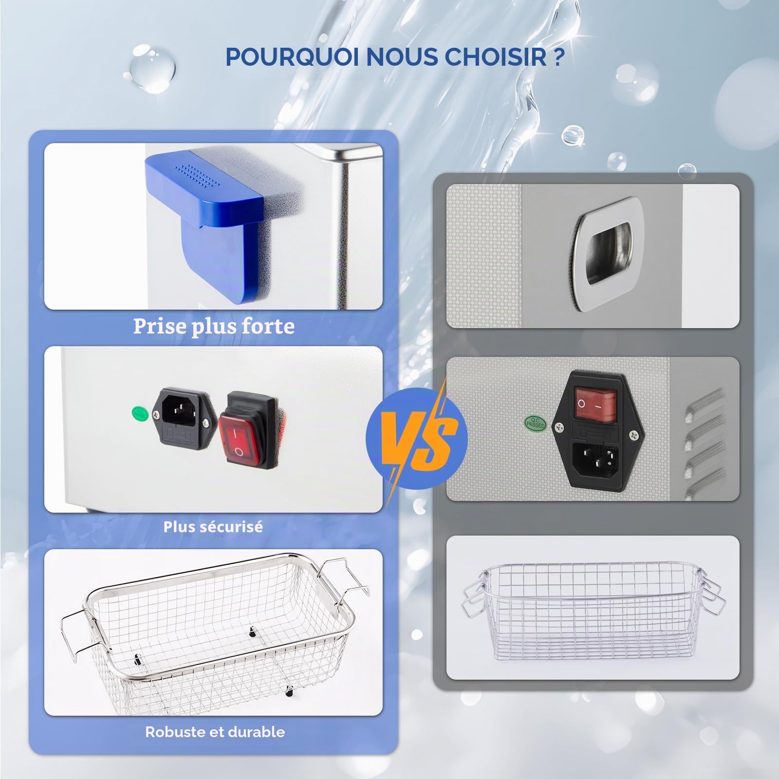 DK SONIC Nettoyeur à Ultrasons, Nettoyeur De Bijoux à Ultrasons 60W 2L avec Chauffage Et Minuterie Mécanique pour Le Nettoyage des Bijoux, des Verres, des Pièces De Monnaie (Panier Inclus)