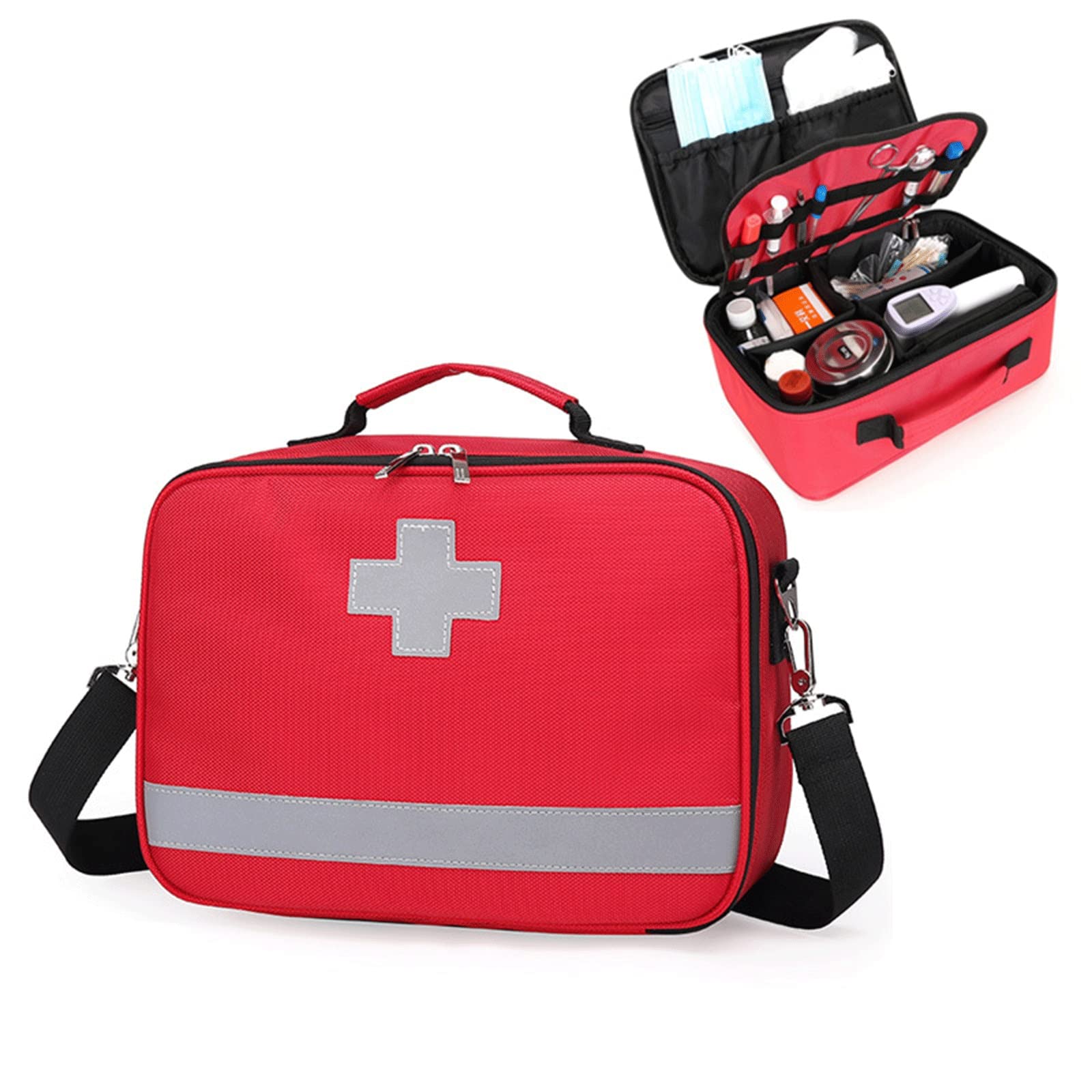 Borsa per traumi di Emergenza, Borsa per Kit di Pronto Soccorso in Nylon compatta e Leggera, Borsa per medicinali per soccorritori Vuota per Forniture infermieristiche (Colore: A)