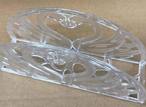 Miniatura 2 de Servilletero de 7" - Diseño de corazón de cisne doble, 12 piezastransparente