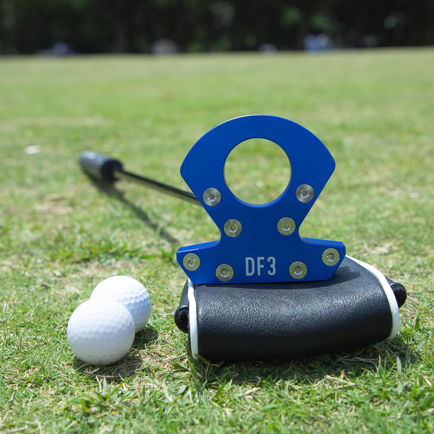 Golf Mallet Putter Cover Headcover, Black Magnetic Closure Premium Leather Headcovers Golf Mallet Putter Cover for Golf DF3 Putter - Image 2