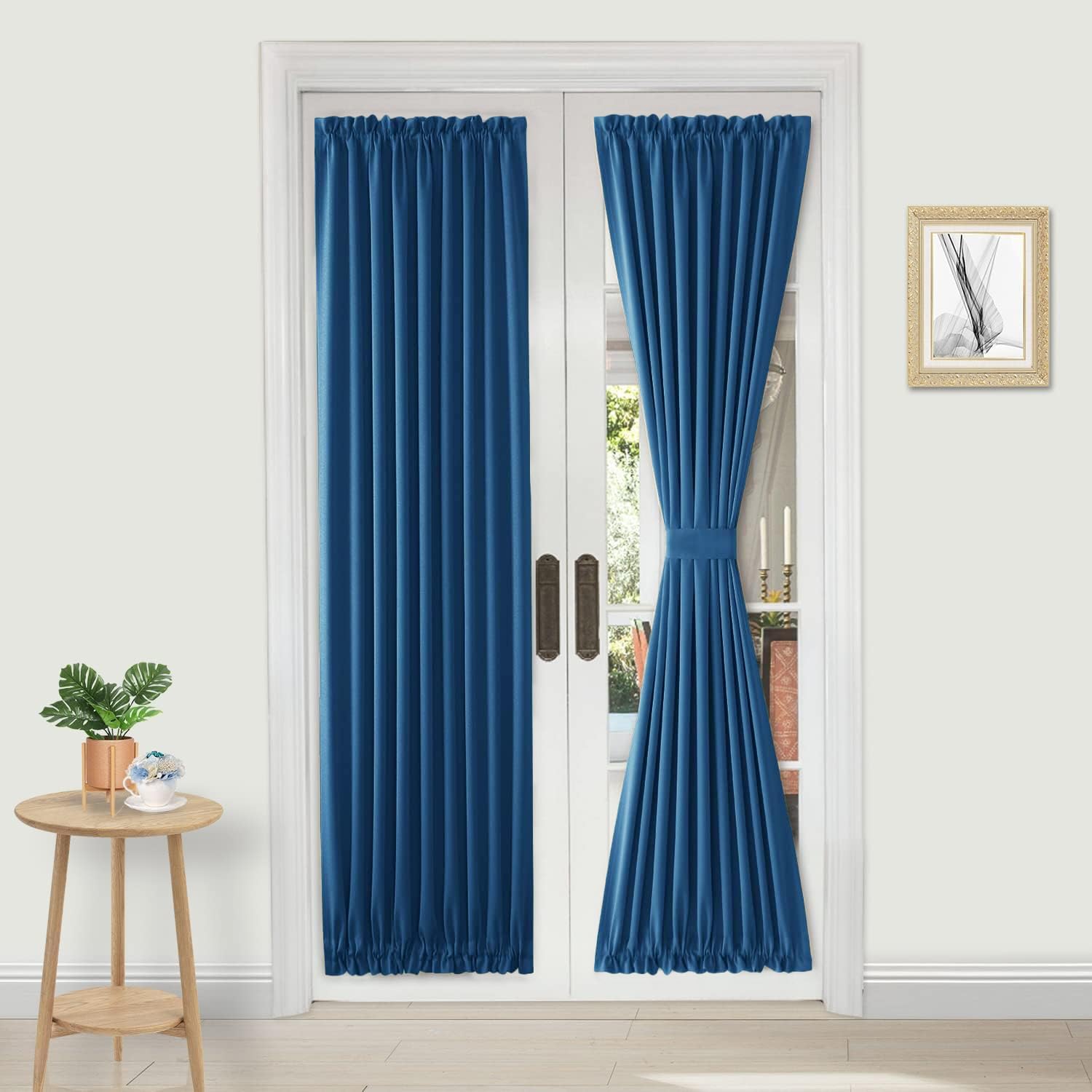 DWCN French Door Curtains – Thermal Blackout Curtain with Rod Pocket for Doors with Glass Window, Kitchen and Patio Doors for Privacy, 23 x 72 inches Long, 1 Panel — image 1
