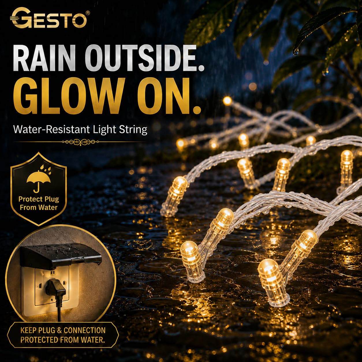 Gesto 45m LED String Lights - Warm White Fairy Lights -6