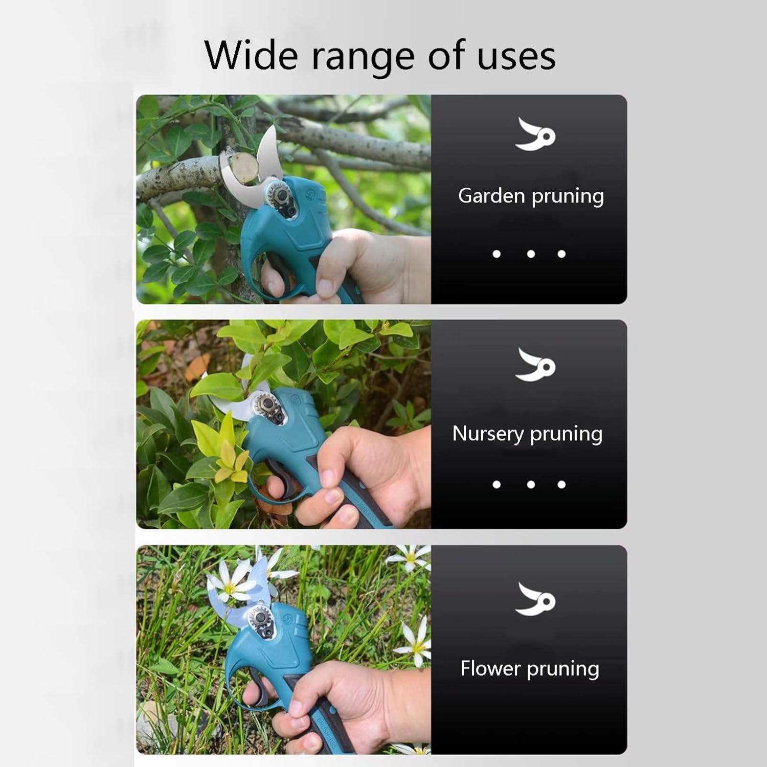 Professional Electric Secateurs, Cordless Bypass Pruning Shears, 1/2Pcs 2Ah Rechargeable Battery Powered, Garden Pruners Gardening Tools Scissors