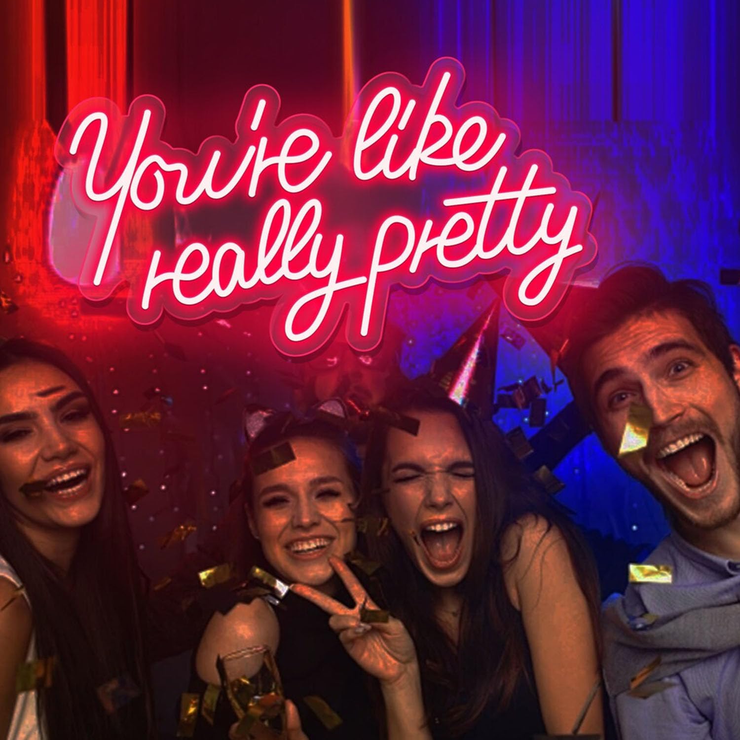 You're Like Really Pretty Neon Sign, Pink Led Light for Wall Decor,Signs for Wedding, Home