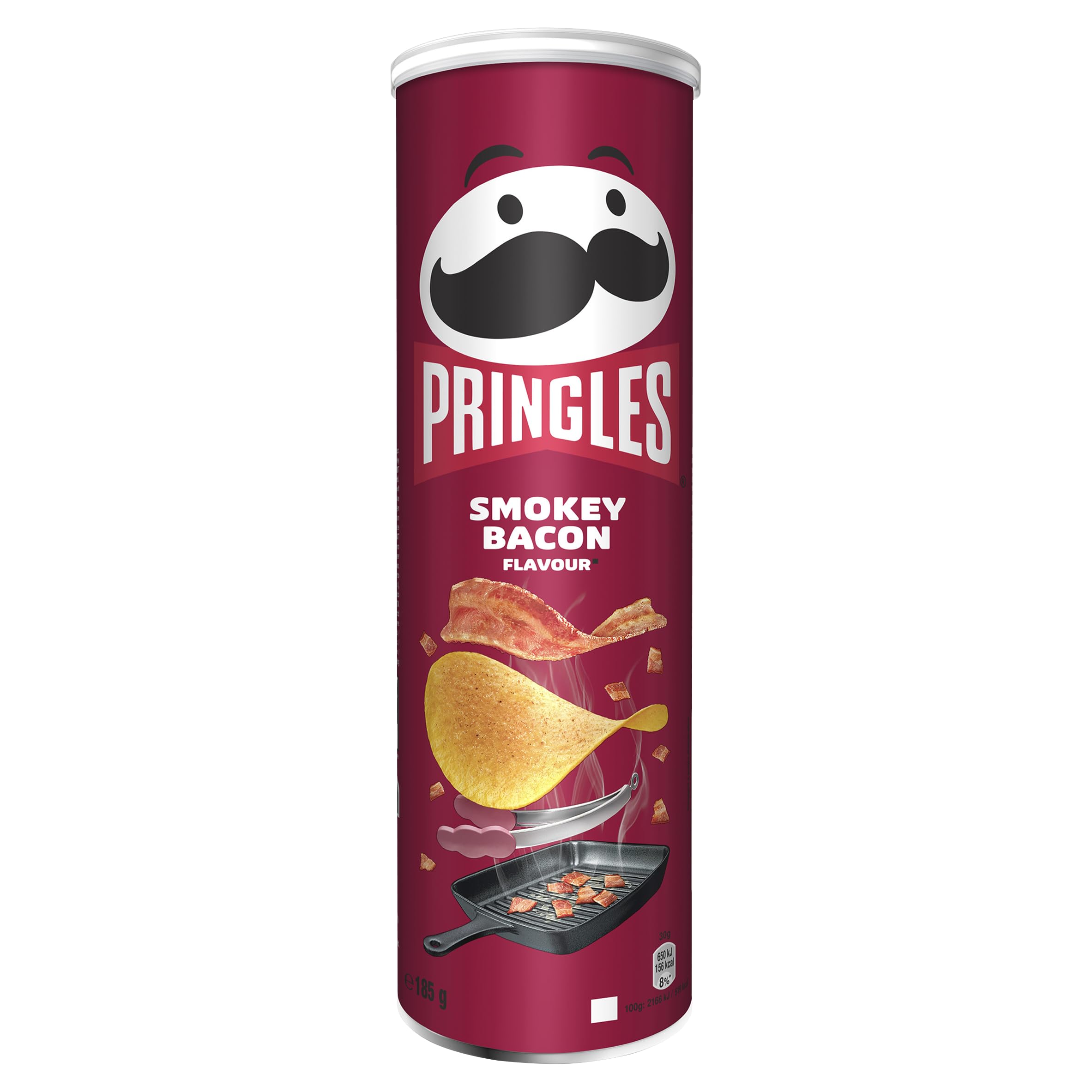 Pringles Smokey Bacon Flavour Crisps 185g, Packaging May Vary