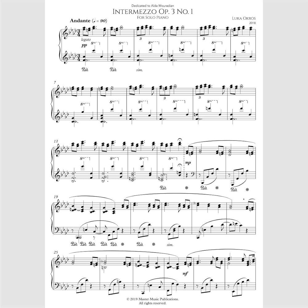 Amazon.co.jp: Intermezzo Op. 3 No. 1 for Solo Piano Composed