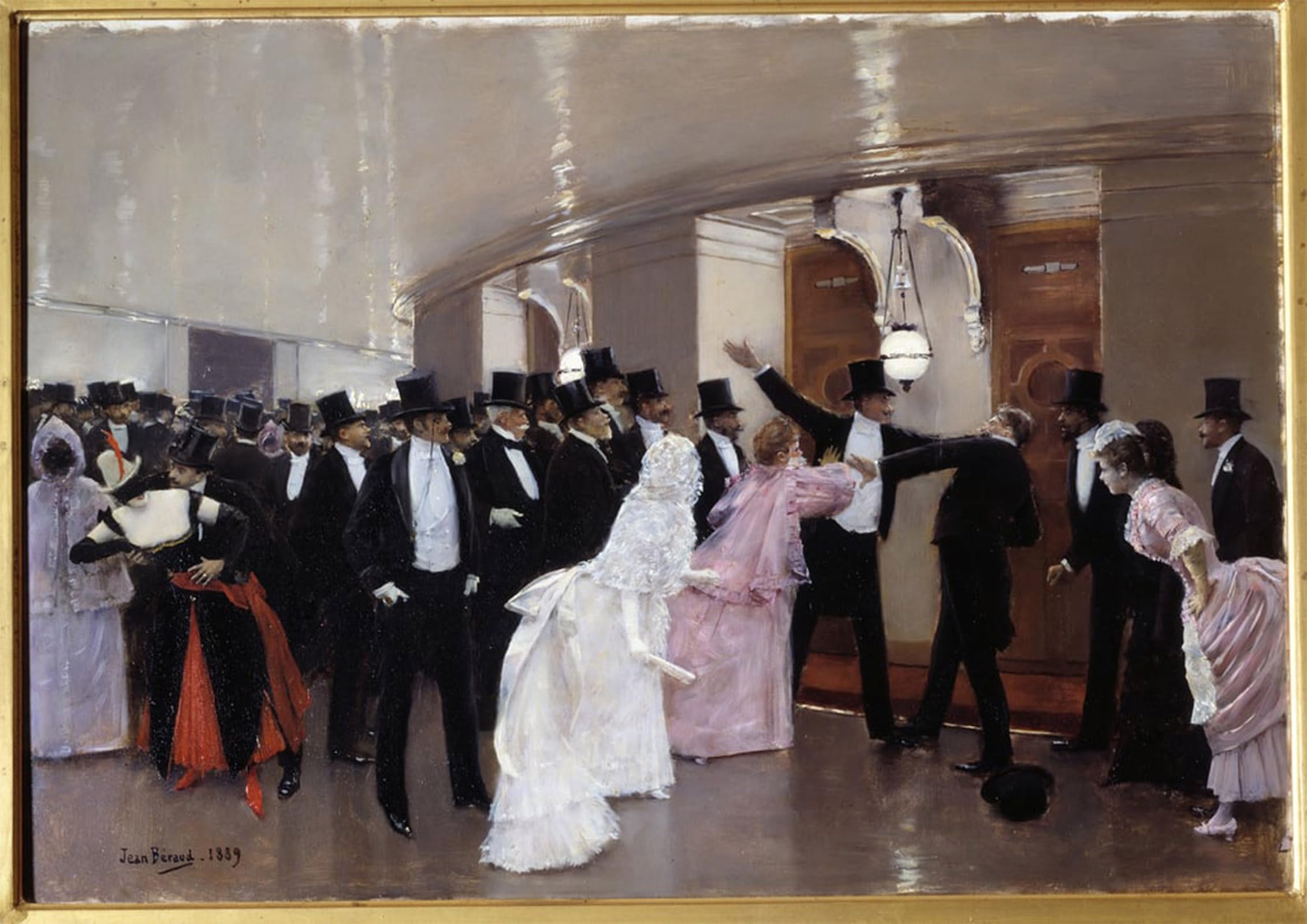 SERENDIPITP Vintage Wall Art Canvas Nordic Poster Canvas Print Picture Altercation in the Corridors of the Opera Two Elegant Men Fight by Jean Beraud Wall Art Poster for Home Decor 60x90cm