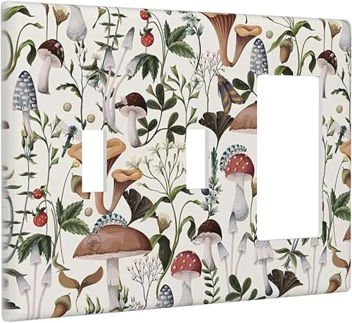 Miniatura 50 de Placa Decorativa de Pared Beige Boho de Mediados de Siglo Sol Abstracto 1-Gang Retro Años 70 Arte Geométrico Moderno con Arco Eléctrico Interruptor