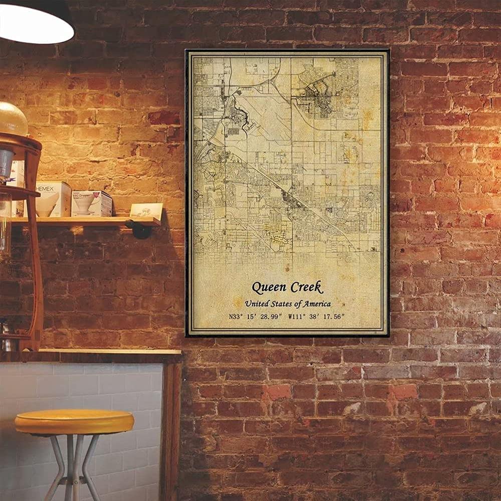 Jigsaw Puzzle 1000 Sztuk Dla Dorosłych - Użyj Queen Creek City Map Jigsaw, Vintage Twardsze światy Drewniane Puzzle Niezwykłe Brain Challenge Puzzle Dla Dzieci, Trudne Gry Rodzic-Dziecko, Dla Pe
