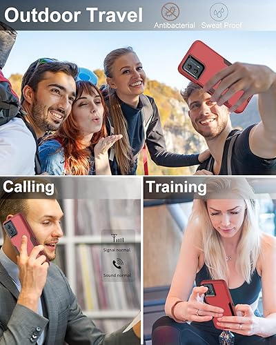 Miniatura 7 de Dahkoiz Funda para Motorola Moto G 5G (2023), con protector de pantalla de vidrio templado y cubierta de puerto a prueba de polvo, funda de goma de