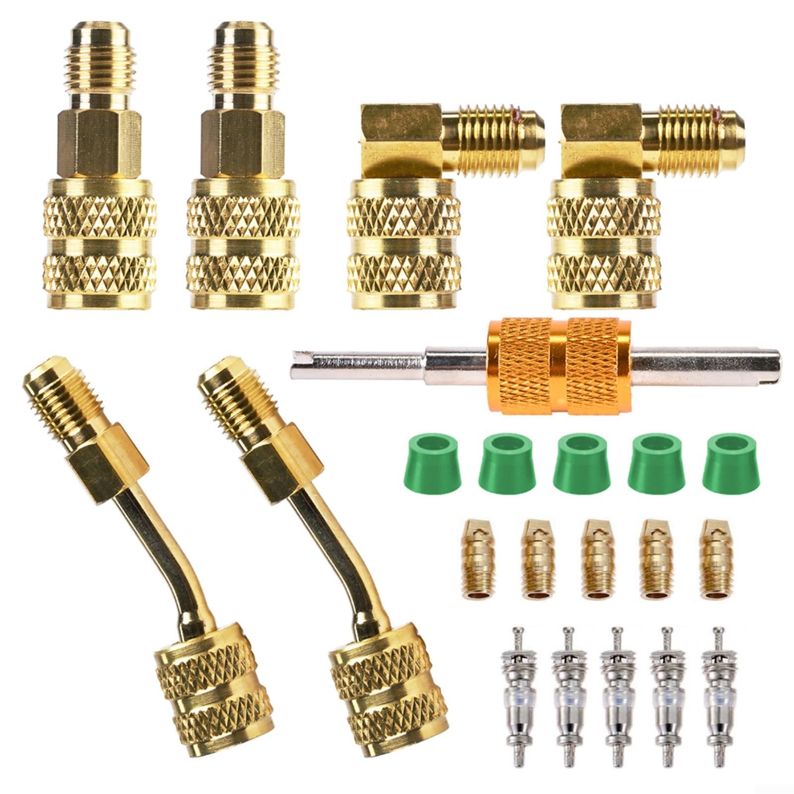 Set di strumenti per la rimozione del nucleo della valvola sottovuoto, per HVAC, chiave di riparazione per valvole a sfera in ottone con R410A, per adattatori mini split, compatibile con sistemi di