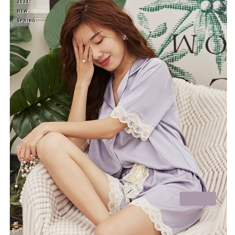 女王蜂 パジャマ ナイトウェア 3点セット Amazon.co.jp: シルク風 パジャマ レディース 半袖 ルームウェア