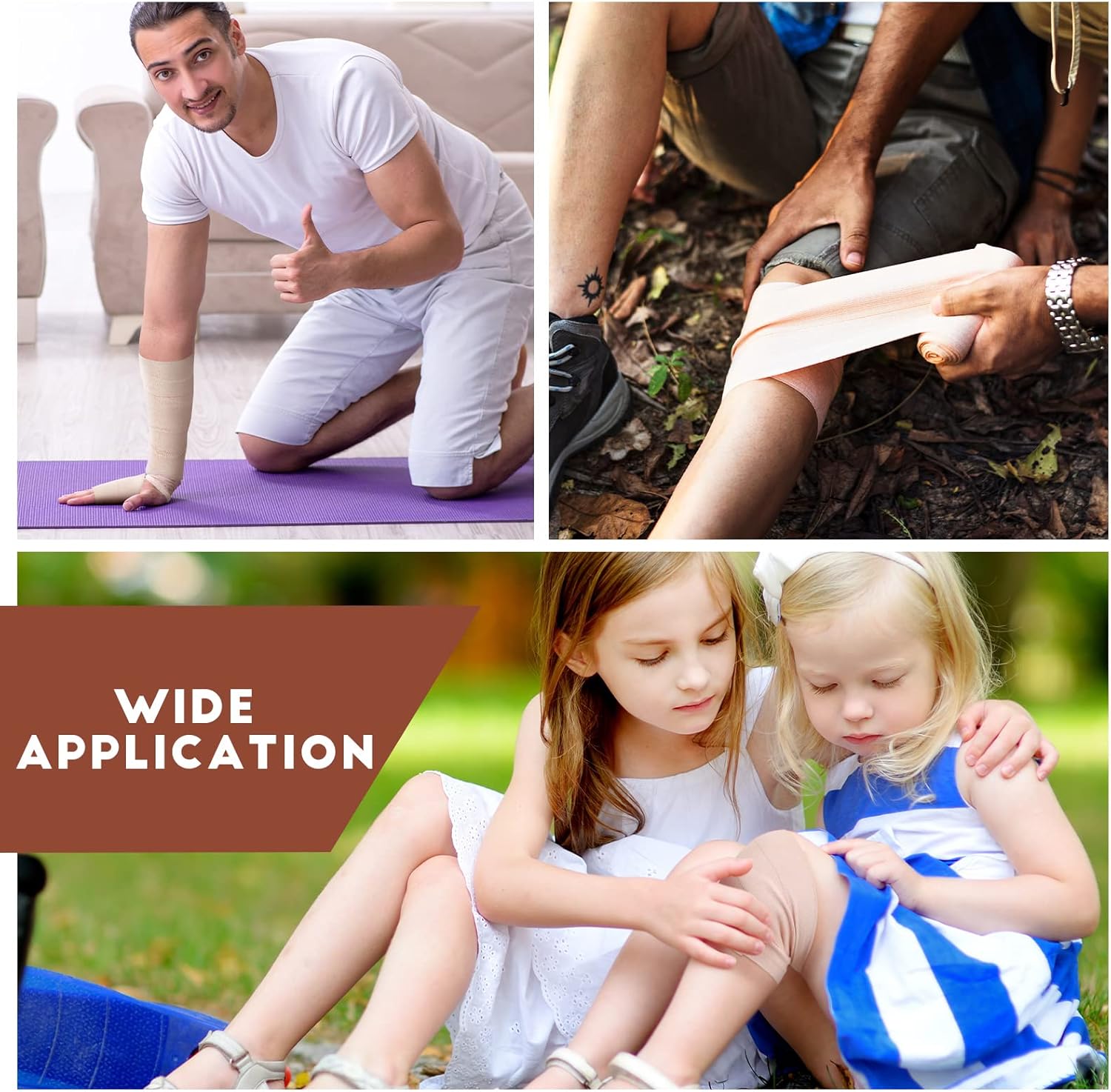 Tondiamo 8 Rolls Elastic Tape Adhesive Elastic Tape Self Adhesive Bandages Wrap Flexible Stretch Bandages Athletic Sports Skin Strips for Sports Ankle, Knee and Wrist Animal Pets(4 Inch X 5 Yard) - Image 7