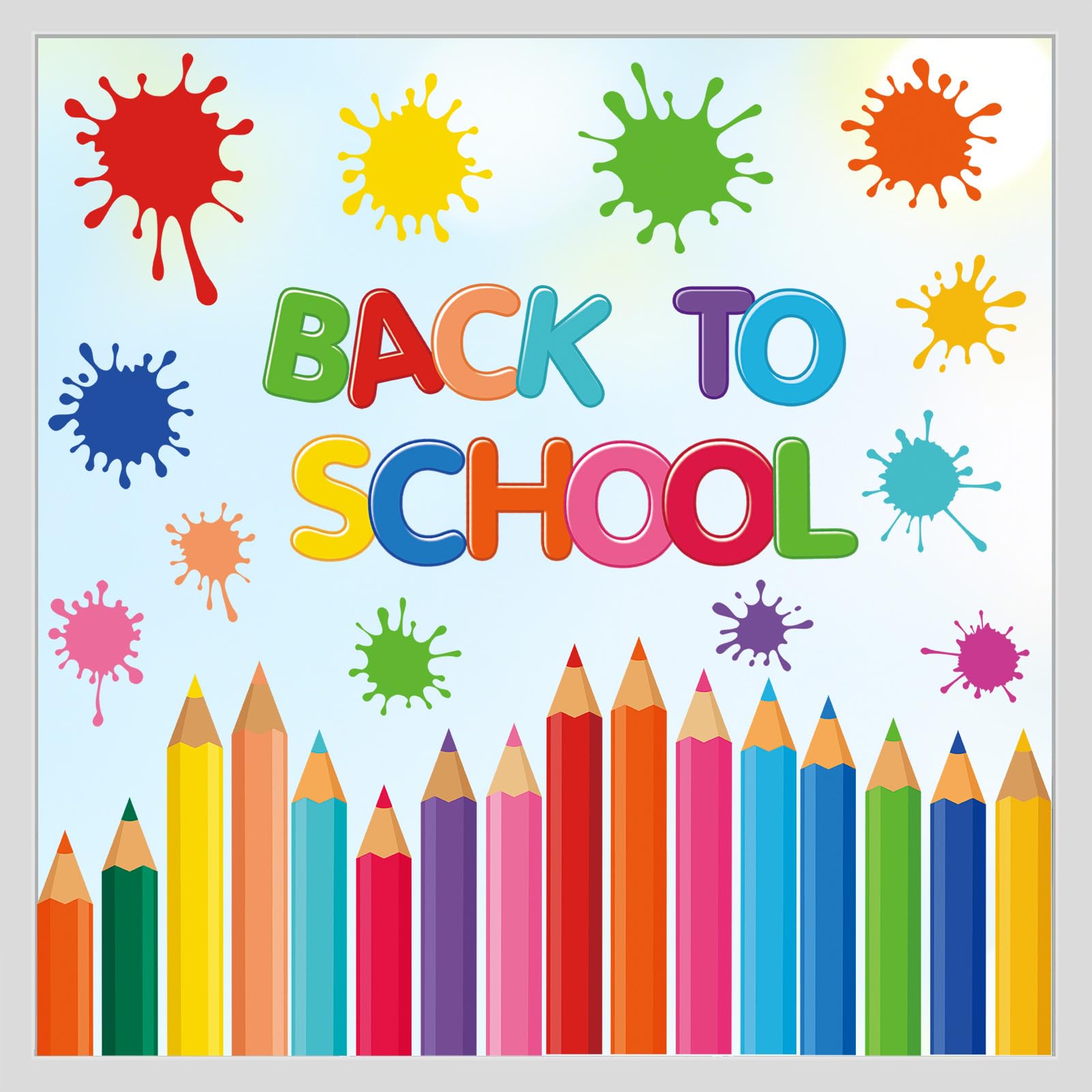 Autocollants fenêtre rentrée scolaire double face kit déco fête