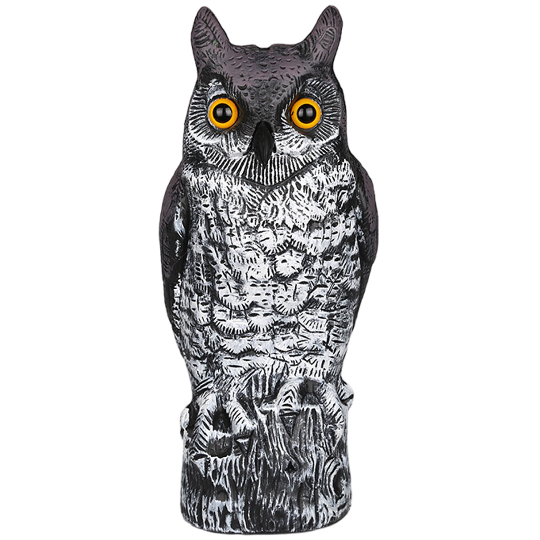Vistnale Bird Scare Devices, Owl Decoys to Scare Birds Away - Lifelike Garden Statue for Outdoor, Realistic Plastic Owl Decoration (40cm, Gray)