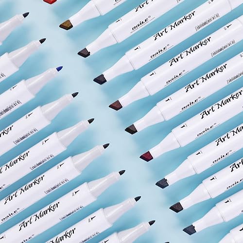 Miniatura 3 de Baile Juego de rotuladores de 40, 60, 80, 168 y 168 colores, bolígrafo de dibujo de doble cabeza, resaltado y subrayado, punta ancha y fina de doble