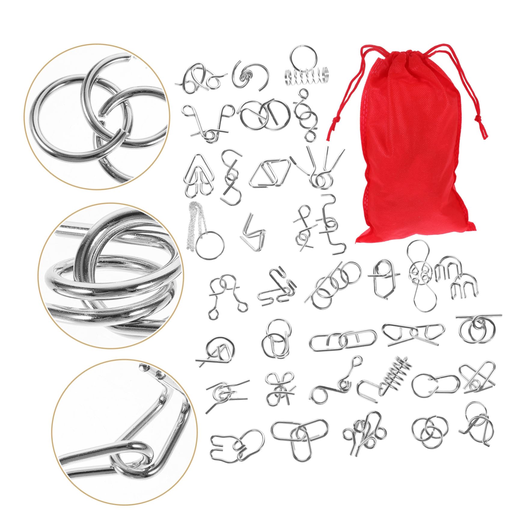 ERINGOGO Rompicapo in Metallo Intellettuali Lu Ban Lock Giocattoli Educativi per Adulti Puzzle Teaser per Allenamento Mentale Leggeri con Sacchetto di Conservazione Stimola e Creatività