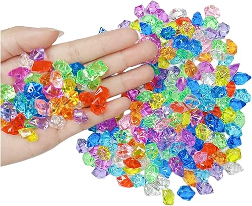 Miniatura 3 de Joyas de plástico con gemas de cristal verde, 400 piezas de cristales falsos de acrílico para centros de mesa, diamantes falsos cubos de hielo de