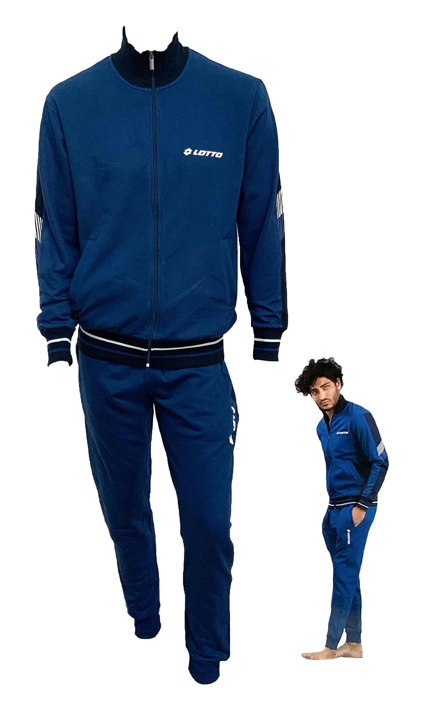 Lotto TUTA UOMO IN FELPA GARZATA, VARI MODELLI ANCHE RAGAZZO, TUTA SPORTIVA UOMO, TUTA UOMO COTONE FELPATO (Jeans 2012, XXL)