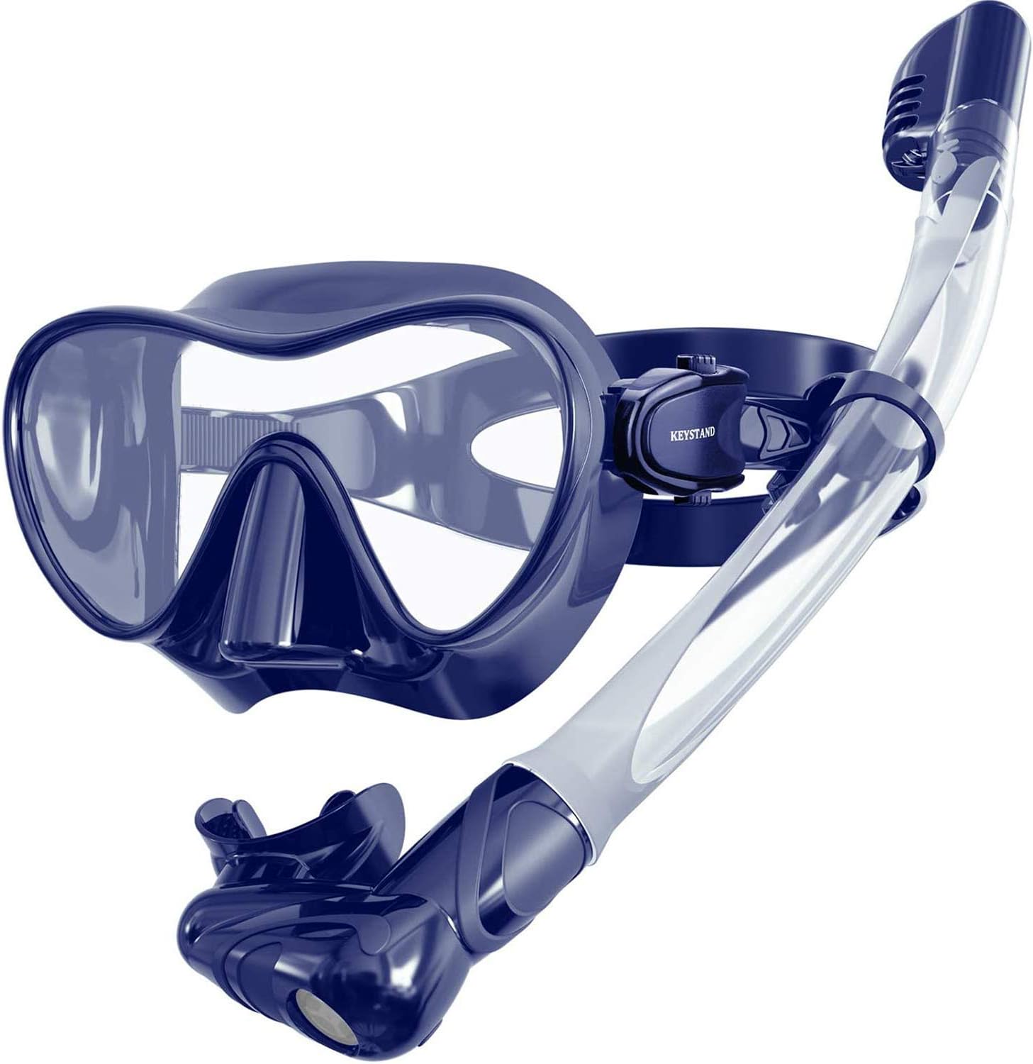 Dry Top Snorkel Mask, Upgrade Diving Snorkel Set,Adjustable Size Snorkeling Gear for Kids and Adults, Anti-Leak Tempered Glass, 180° Panoramic Scuba Mask Packages Swimming Gear