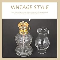 Vista 7 de 2 faroles de vidrio de queroseno para lámpara de aceite, lámparas de aceite vintage para uso en interiores, lámpara de aceite de cámara, lámpara