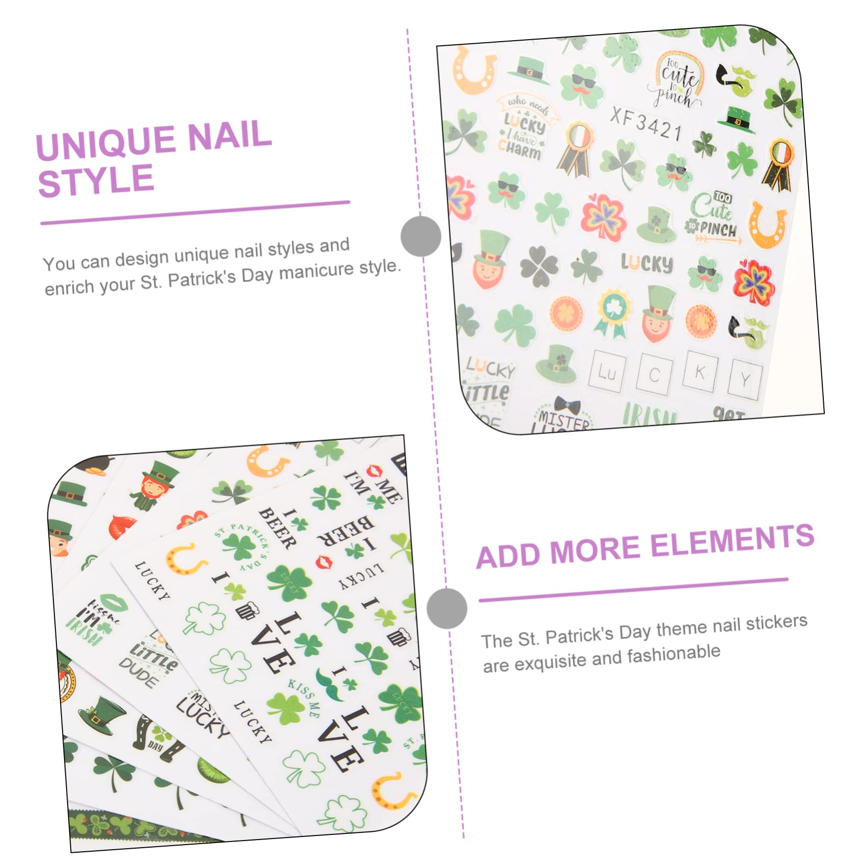 FRCOLOR 30hojas Pegatinas Para Uñas De San Calcomanías De Para Manicura Diseño De Decoración Para Uñas