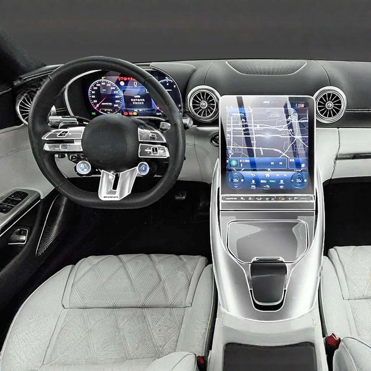 Car Interior Center Console Media Dashboard Navigation TPU Protector Film Anti-Scratch, for Benz AMG GT 2026