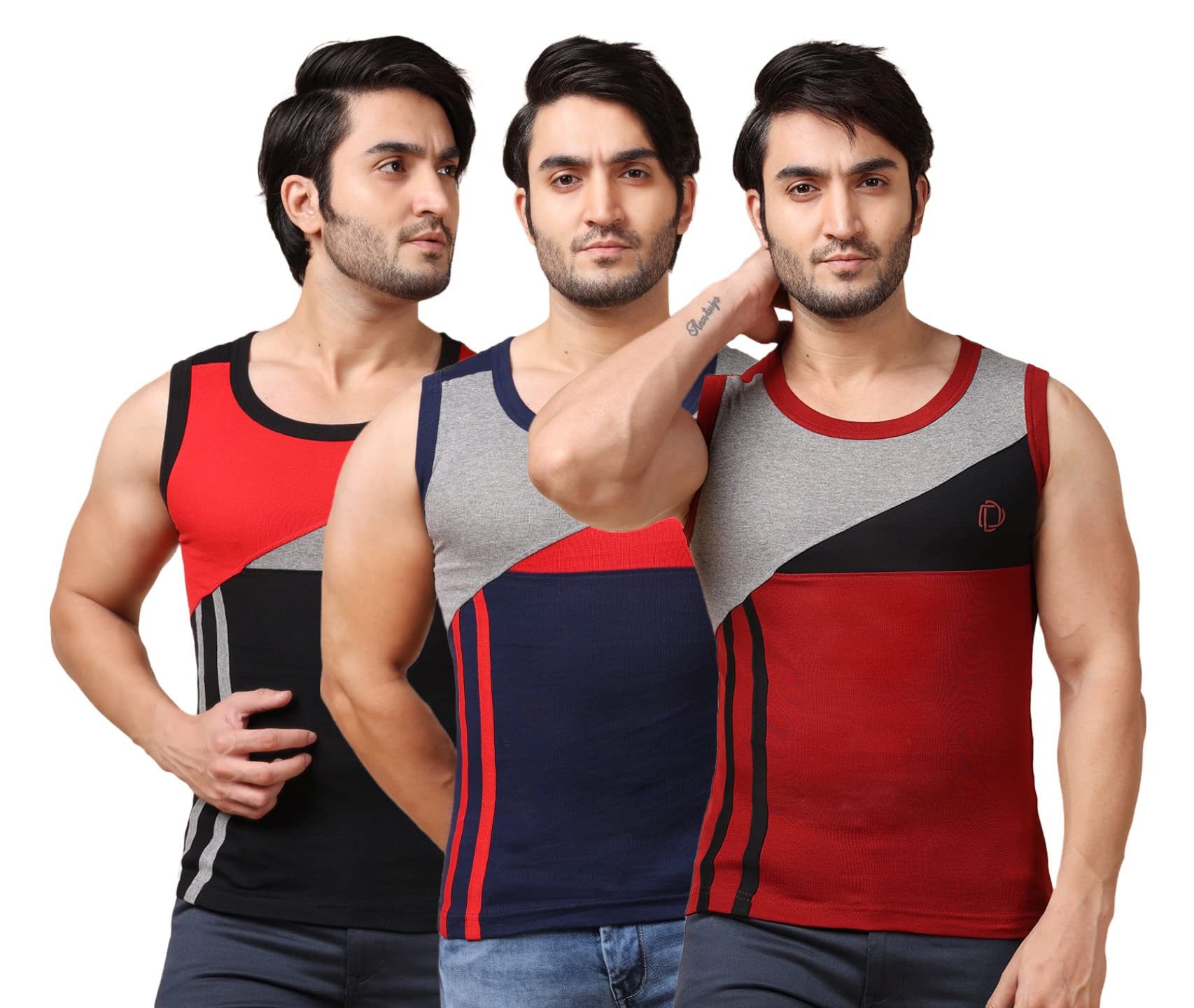 dollar bigboss Men's Solid Regular Fit Gym Vest-picture-35