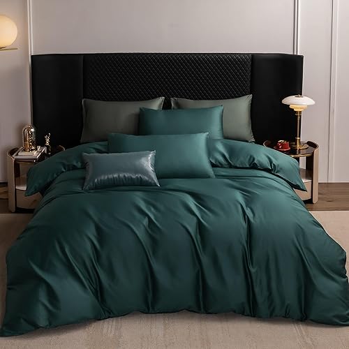 Miniatura 14 de MooMee Queen Duvet Cover Set, 100% Extra Long Staple Cotton 600 Thread Count Sateen Silky Soft Breathable Durable Luxury Hotel Quality Bedding Set