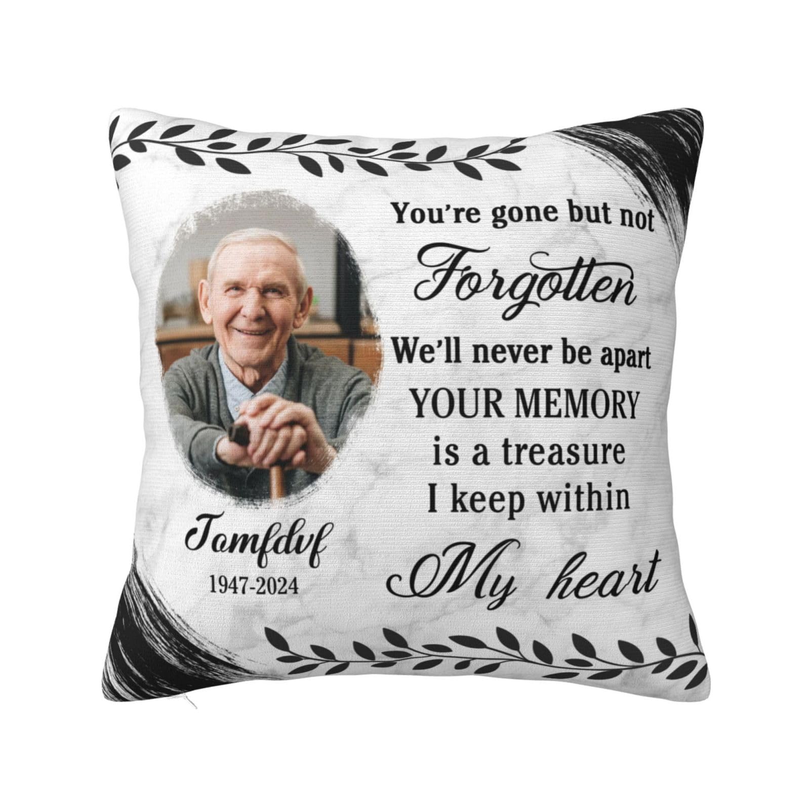 Ozinna Style 6 Custom In Loving Memory Pillow Cushion Cover,Personalized Photo Memory Pillow Pillow Cushion Cover Pillowcase,Sympathy Gifts For Loss Of Loved One Bereavement Remembrance Gifts