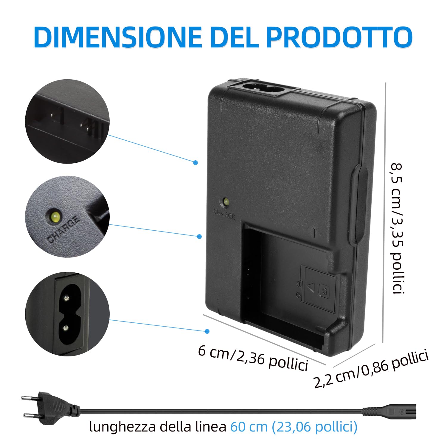 NP-BG1 Caricabatterie compatibile con Sony NP-BG1, NP-FG1, NPBG1, NPFG1, BC-CSG, BC-CSGD, caricabatterie BC-CSGE, HDR-GW55, HDR-GW77 fotocamera digitale
