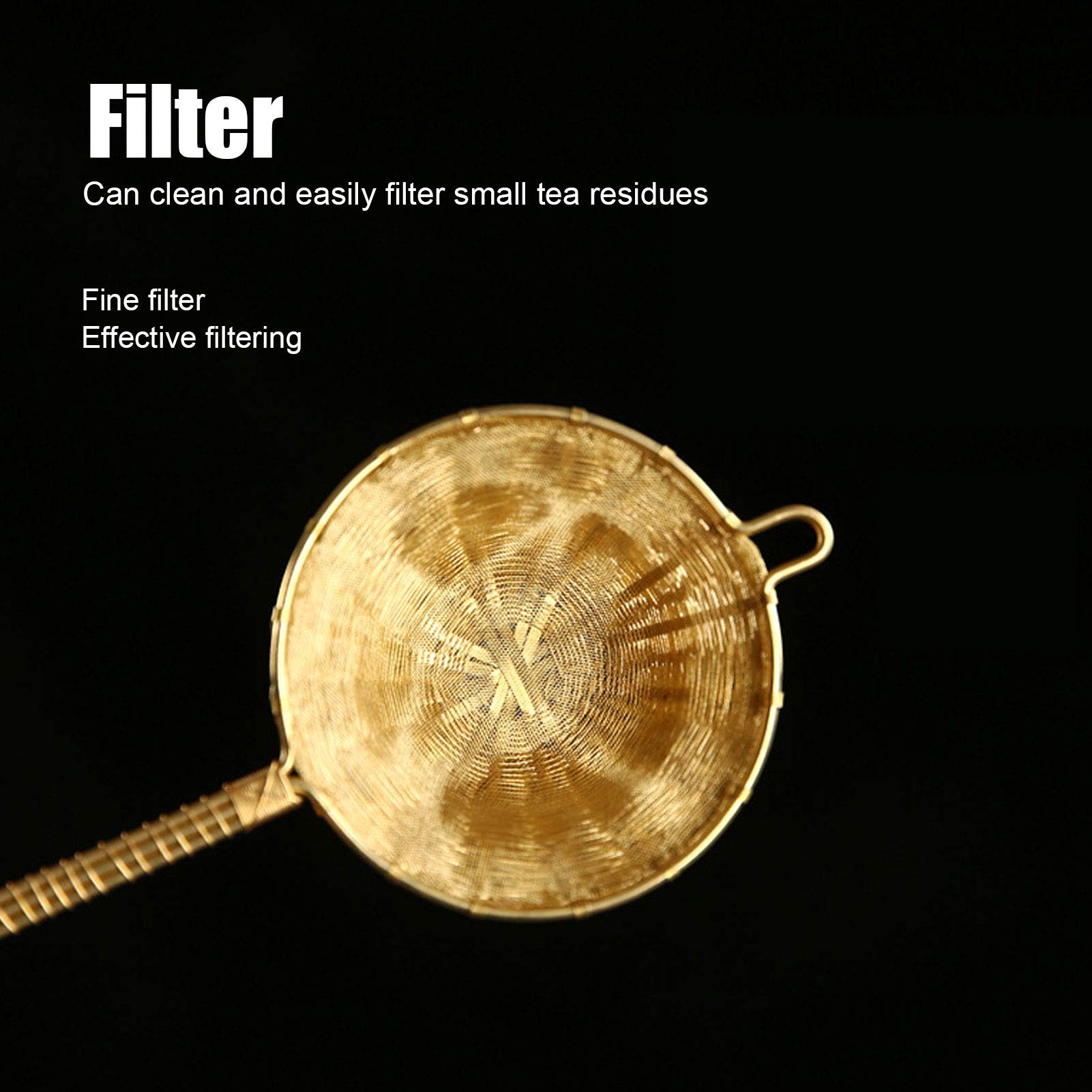 Passoire à infuseur à thé en cuivre pur, filtre à thé réutilisable en feuilles mobiles tissé à la main, Double couche, maille fine pour le bureau et la maison, 5,9 pouces